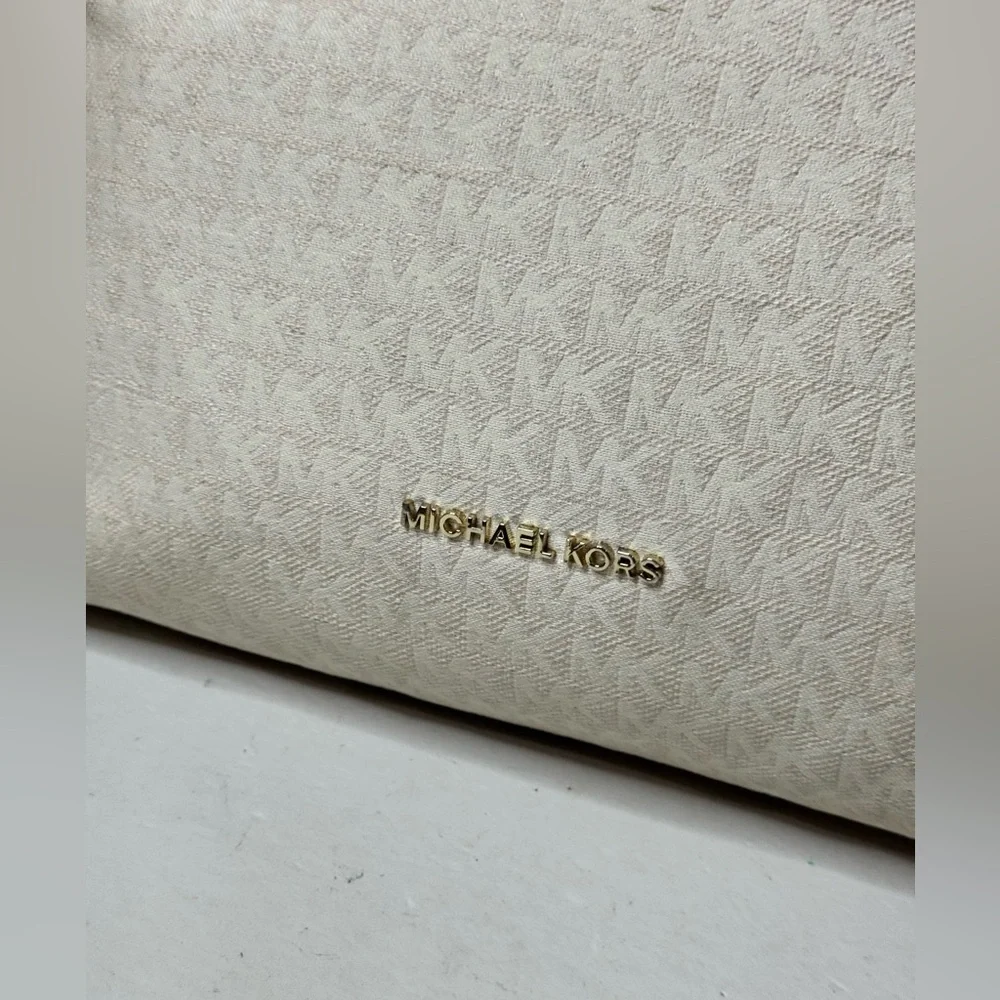 Michael Kors Aria Large Signature Logo Jacquard Shoulder Bag
